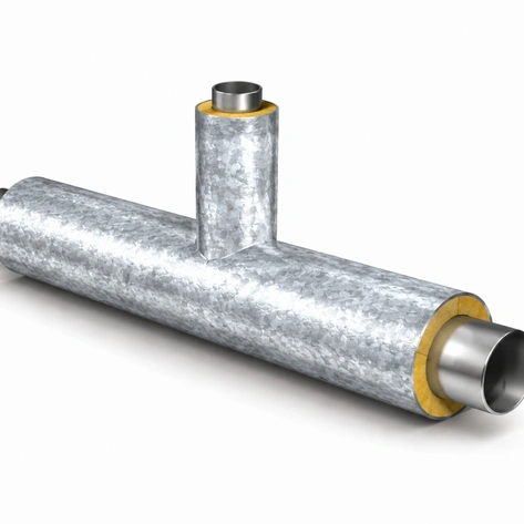 Тройник стандартный ППУ-ПЭ d 325х108 Тип 2 из оцинкованой трубы