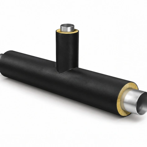 Тройник стандартный ППУ-ПЭ d 76х32 Тип 2 из черной трубы